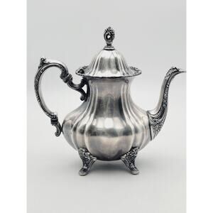 VTG Lancaster Rose Teapot 10" Silver Plate by Poole EPCA 400